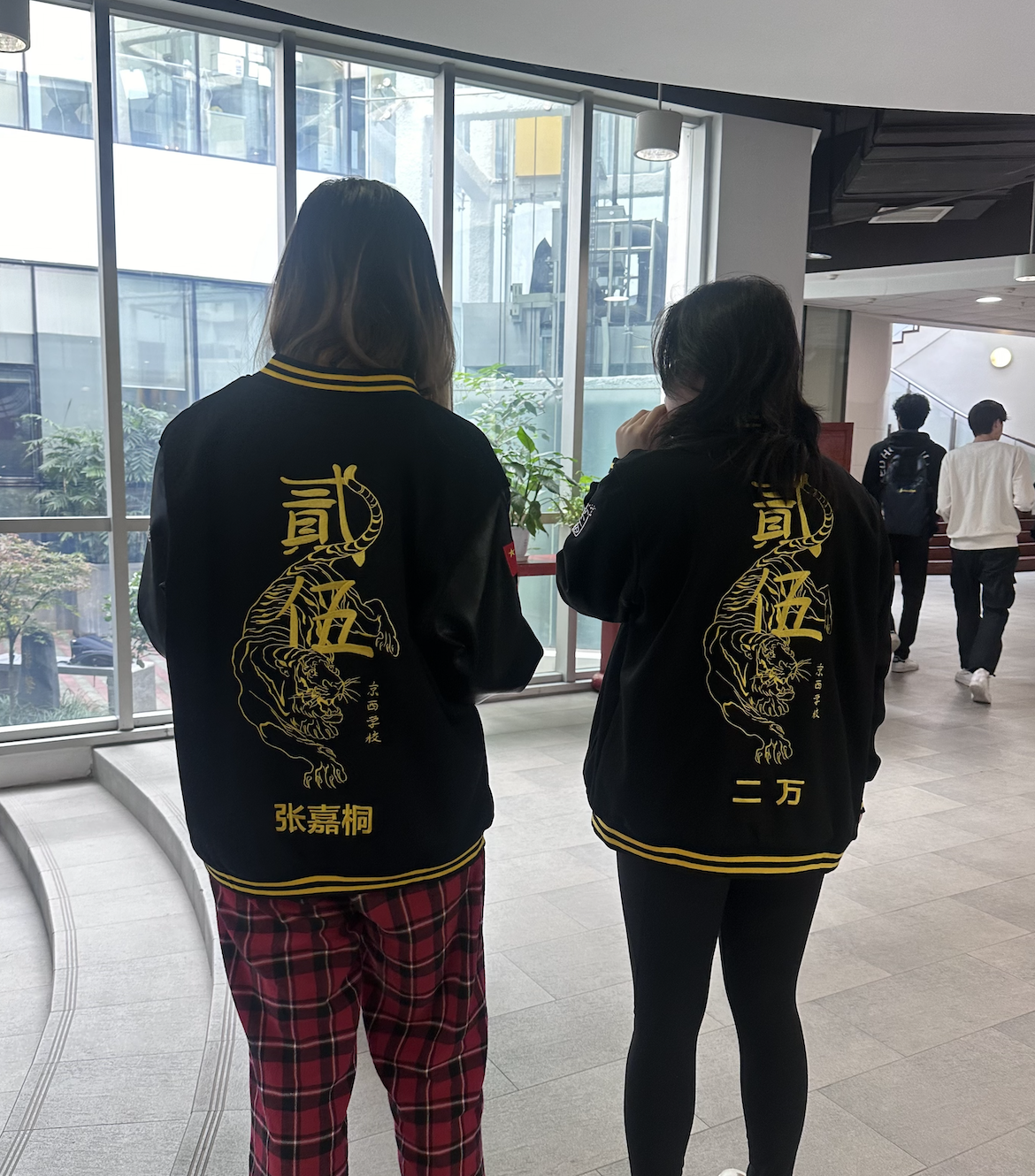Back view and design details of WAB senior jacket